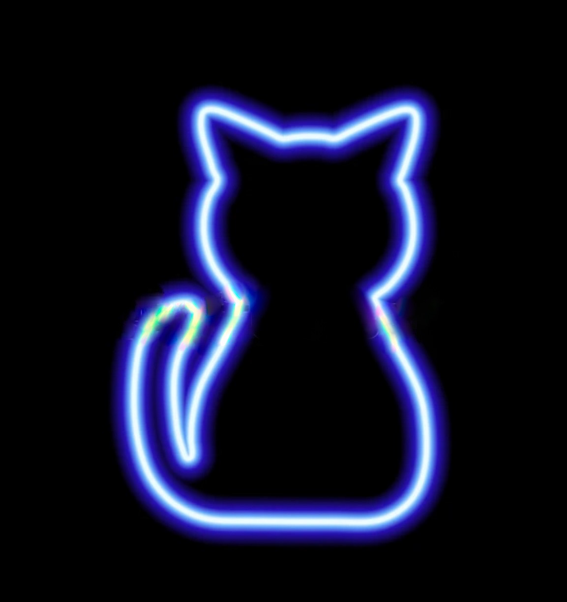 neon blue cat